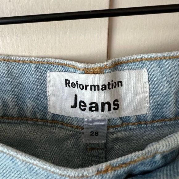 NWT Reformation Cynthia Patch High Rise Straight Jeans - Picture 8 of 9